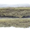 Two rectangular pieces of compressed material stacked horizontally, showing a layered interior texture and slightly rough surface on a plain background.