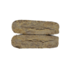 Coffee Crisp Cut hash close-up showing compressed resin bar texture