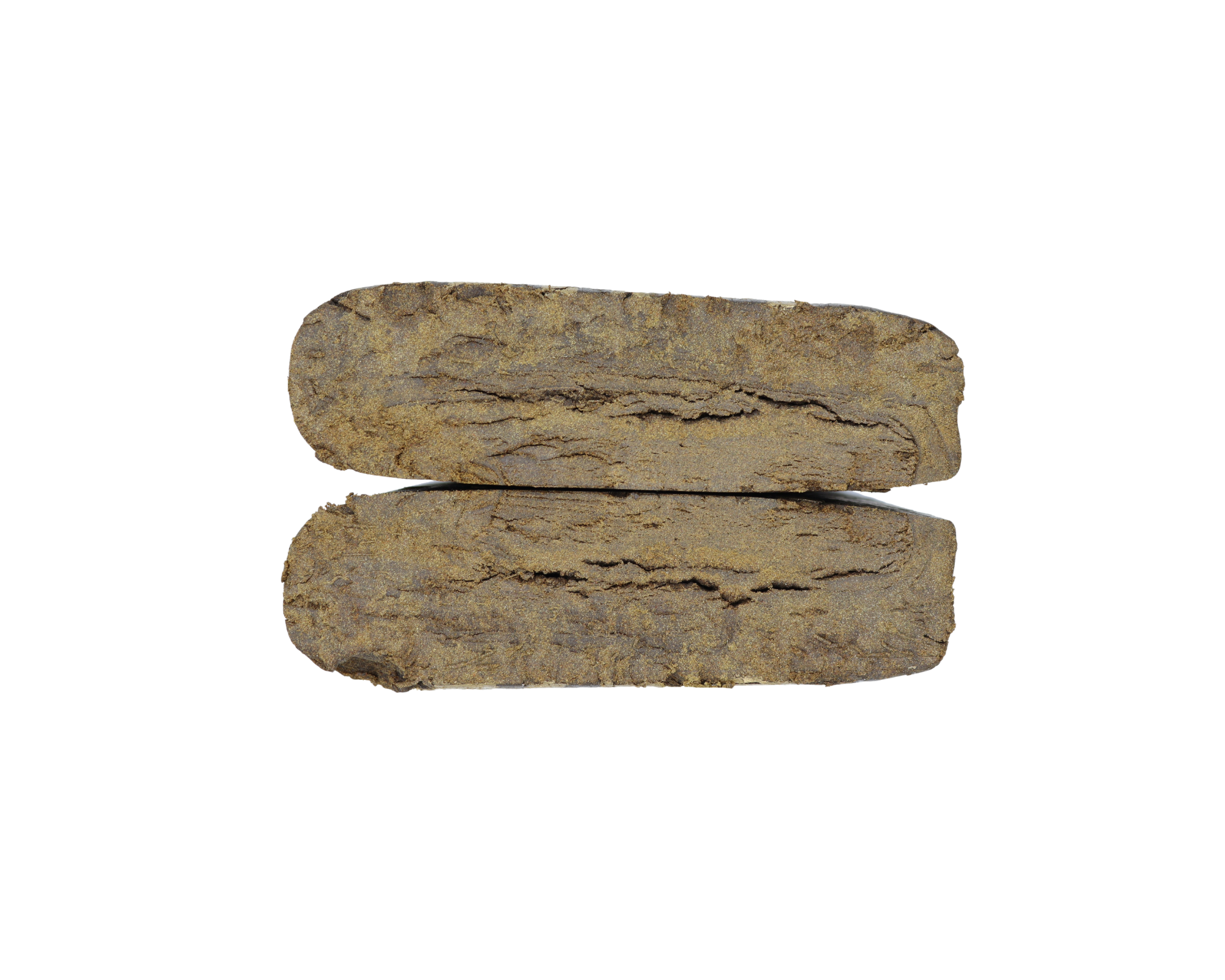 Coffee Crisp Cut – Compressed Hash Resin Bars Coffee Crisp Cut hash close-up showing compressed resin bar texture
